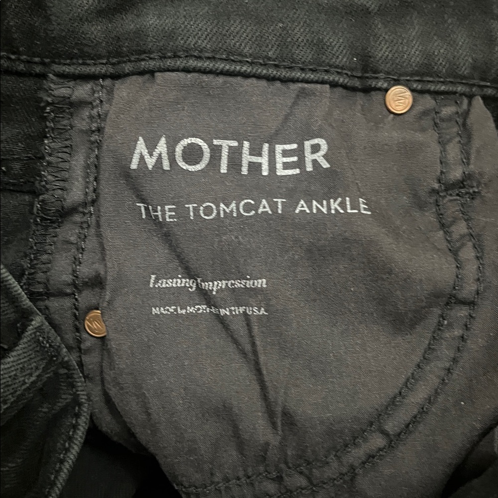 Mother The Tomcat Ankle Lasting Impression Black High Rise Jeans Size 26 - Picture 12 of 15